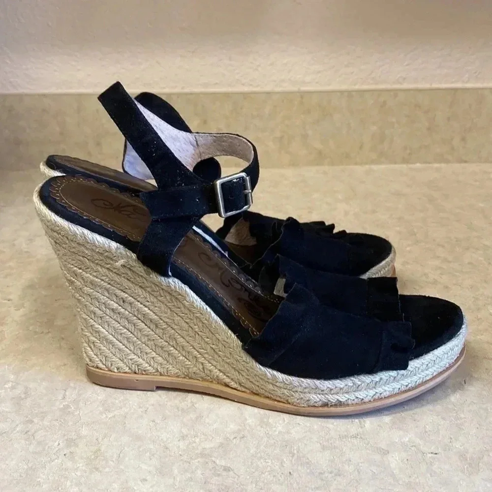 Sam Edelman‎ Black Wedge Sandals